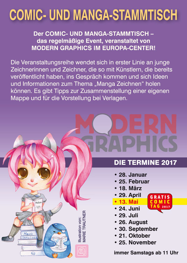 Comic- und Manga-Stammtisch bei Modern Graphics im Europa-Center. Die Termine 2017