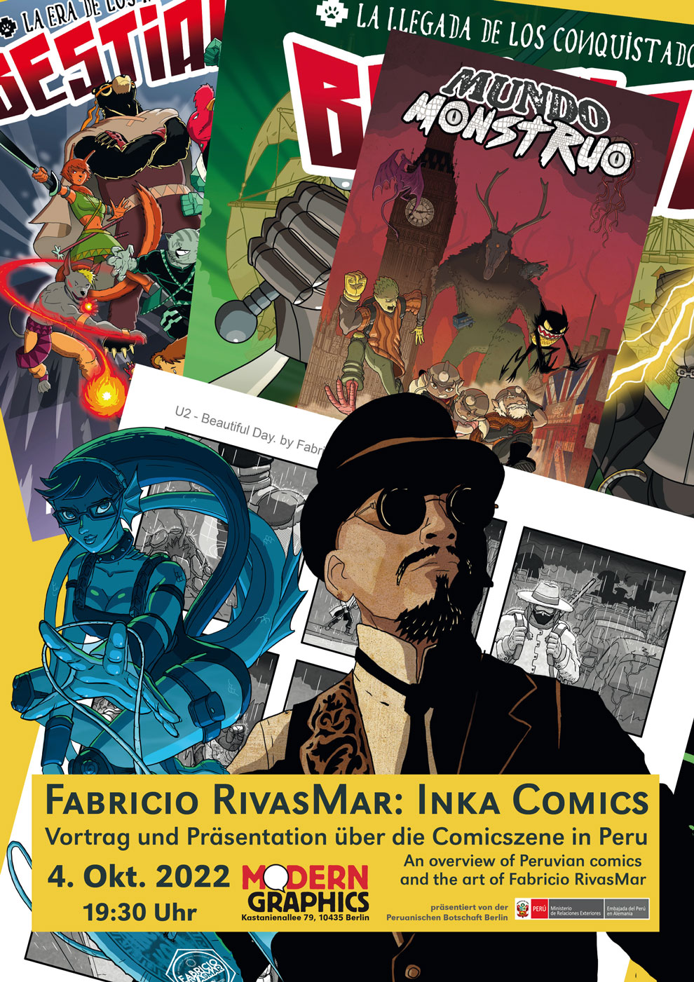 Fabricio RivasMar: Inka Comics - Vortrag und Präsentation über die Comicszene in Peru , 04.10.22, 19:30 Uhr, Modern Graphics, Kastanienallee 79, 10435 Berlin