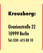 Modern Graphics in Kreuzberg: Oranienstr. 22, 10999 Berlin