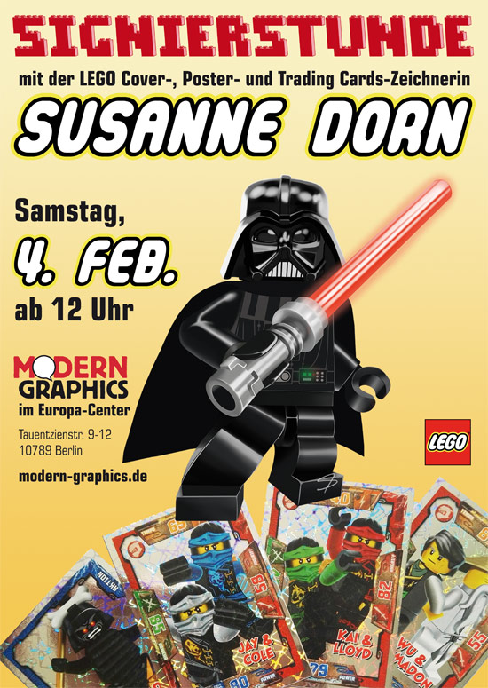 LEGO-Zeichnerin Susanne Dorn signiert. 04.02.17, 12 Uhr, Modern Graphic im Europa-Center, Tauentzienstr. 9-12, 10789 Berlin